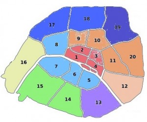 mappa arrondissements Parigi mappa arrondissements Parigi
